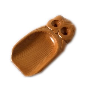 木製の茶器　木製　ふくろう彫り　茶さじ　いちいの木製　　北海道　国産　北海道産　茶匙　イチイ　一位　ウッド　木　クラフト　木製品