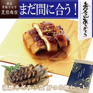 父の日 まだ間に合う うなぎ 国産 ギフト きざみ 蒲焼 50g×3袋 と 肝蒲焼き串×3本 少量3人前 送料無料 豊橋うなぎ プレゼント 贈り物 