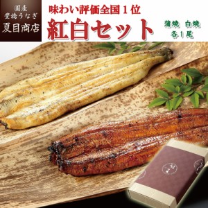 うなぎ 国産 贈り物用 紅白セット(蒲焼・白焼) 155-167g×各1尾 大サイズ 大盛2人前 送料無料 豊橋うなぎ 父の日 ギフト プレゼント 贈り