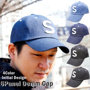 デニムキャップ S アルファベット キャップ しっかりデニム ストリート サイズ調整可 CAP メンズ アメカジ ゴルフ 帽子 メンズ