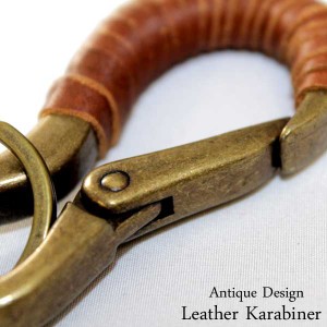 キーリング アンティーク風 キーリング デザイン レザーカラビナ 本革 メンズ Leather カラビナ 鍵付け替え 鍵収納 コング 鍵