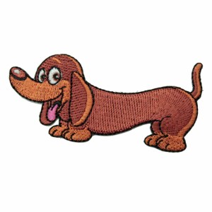 ワッペン アイロン 犬 DOG ダックスフンド イヌ かわいい アップリケ わっぺん アイロンで簡単貼り付け