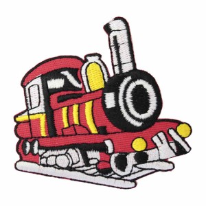 ワッペン アイロン 電車 機関車 トレイン 蒸気機関車 SL デザイン アップリケ わっぺん アイロンで簡単貼り付け