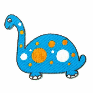 ワッペン アイロン 恐竜 ブルー 動物 Dinosaurs キャラクター かわいい デザイン アップリケ わっぺん wappen アイロンで簡単貼り付け