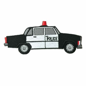 ワッペン アイロン パトカー ポリス 警察 POLICE 車 乗り物 アップリケ わっぺん アイロンで簡単貼り付け