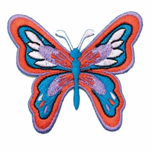 ワッペン アイロン butterfly 蝶々 バタフライ ちょうちょ 昆虫 パープル アップリケ わっぺん 鮮やか アイロンで簡単貼り付け