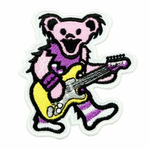 ワッペン アイロン DEAD BEAR デザイン ブルー キャラクター ミュージック アップリケ わっぺん アイロンで簡単貼り付け