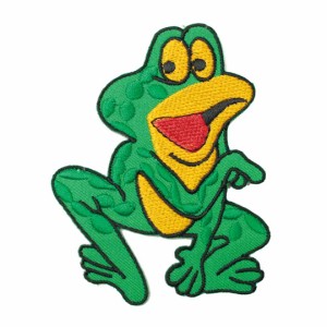 ワッペン アイロン カエル かえる グリーン 蛙 キャラクター アップリケ わっぺん アイロンで簡単貼り付け