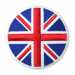 ワッペン アイロン ユニオンジャック イングランド 国旗 丸形 イギリス アップリケ わっぺん アイロンで簡単貼り付け