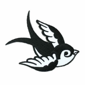 ワッペン アイロン つばめ 鳥 とり ツバメ 燕 デザイン アップリケ わっぺん アイロンで簡単貼り付け