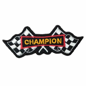 ワッペン アイロン CHAMPION チャンピオン フラッグ レース 車 ロゴ アップリケ わっぺん wappen アイロンで簡単貼り付け