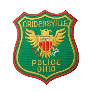 ワッペン アイロン POLICE OHIO 紋章 アメリカ エンブレム USA アップリケ わっぺん wappen アイロンで簡単貼り付け