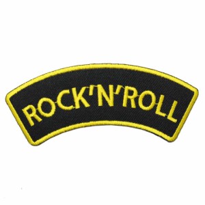 ワッペン アイロン ROCK`N`ROLL ロック 音楽 MUSIC アップリケ わっぺん アイロンで簡単貼り付け