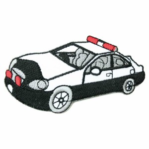 ワッペン アイロン パトカー 車 POLICE 乗り物 警察 アップリケ わっぺん wappen アイロンで簡単貼り付け