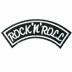 ワッペン アイロン ロックンロール rock'n'roll ロック ブラック 音楽 MUSIC  アップリケ わっぺんwappen アイロンで簡単貼り付け