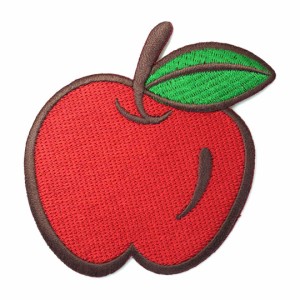 ワッペン アイロン アップル apple リンゴ 果物 フルーツ レッド アップリケ わっぺんwappen アイロンで簡単貼り付け