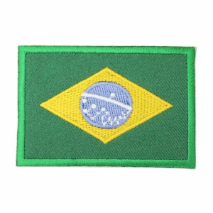 ワッペン アイロン ブラジル Brasil アウリヴェルジ 金緑旗 フラッグ 国旗 Flag アップリケ わっぺんwappen アイロンで簡単貼り付け 