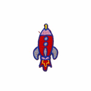 ワッペン アイロン ミニサイズ ロケット 宇宙船 男の子 アップリケ わっぺん 小さい アイロンで簡単貼り付け 1500円以上お買い上げでゆう