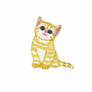 ワッペン アイロン ミニサイズ ネコ CAT 猫 動物 キャット アップリケ わっぺん 小さい アイロンで簡単貼り付け