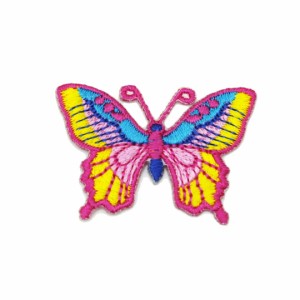 ワッペン アイロン ミニサイズ 蝶々 バタフライ 昆虫 かわいい ピンク アップリケ わっぺん 小さい アイロンで簡単貼り付け
