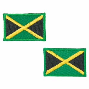 ワッペン アイロン お得な2枚セット ジャマイカ Jamaica レゲエ キングストン 国旗 2P Flag Sサイズ アップリケ