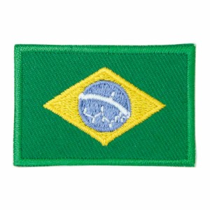 ワッペン アイロン ブラジル Brasil アウリヴェルジ 金緑旗 フラッグ 国旗 Flag Mサイズ アップリケ わっぺん wappen アイロンで簡単貼り