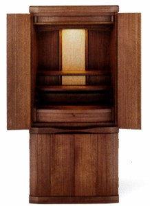 モダン仏壇　ネクステージDRT1200ワイドウォールナット 仏具セット付 薄板貼り 床置型仏壇 家具