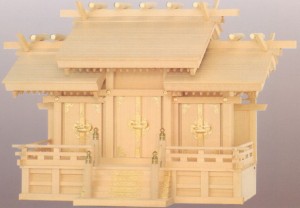 神棚 白鳳 三社 （扉金具）屋根違い三社 ［極上品］ 尾州桧（木曽桧） 国産 /神棚 マンション 