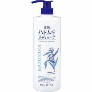 送料無料  熊野油脂 麗白 ハトムギ ボディソープ 本体 800ml 12本セット 【ケース販売】