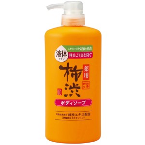 送料無料  熊野油脂 薬用柿渋ボディソープ ボトル 600ml 16本セット 【ケース販売】