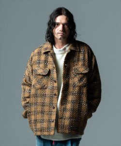 glamb グラム Tweed Safari JKT ツイードサファリジャケット