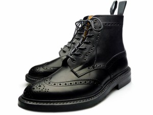 トリッカーズ ウイングチップブーツ メンズ TRICKERS M2508 MALTON BLACK トリッカーズ モルトン ブラック カントリーブーツ 黒 革靴 ポ