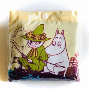 【送料無料】MOOMIN ムーミン エコバック　[ムーミンとスナフキン (黄色)]　単品　moomin　ショッピング　バッグ　携帯　ムーミン谷の仲