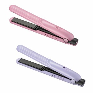 モバイルヘアアイロン （ USB給電式 / 機内持込可 / ピンク / ヴァイオレット ） コンパクト ミニ アイロン ストレート 送料無料