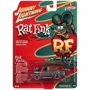 ダイキャストメタル 1:64 Rat Fink 1955 Ford Panel Delivery w/Engine Blower ラットフィンク ミニカー アメトイ アメリカン 雑貨 イン