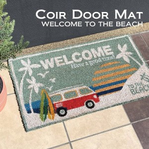 玄関マット レクト コイヤーマット WELCOME TO THE BEACH 【CR-10192】 玄関 テラス インテリア アメリカン グッズ コイヤー マット 送料