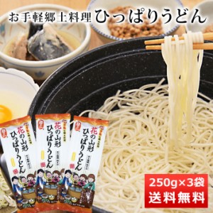 うどん 乾麺 ひっぱりうどん 250g × 3袋 約6人前 酒井製麺 山形 郷土料理 昼ごはん 買い置き 保存食 常備食 非常食 ネコポス送料無料