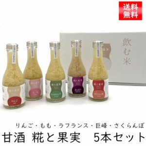 甘酒 米麹 糀と果実 5本セット 飲む点滴 身体にやさしい 健康ギフト 60代 70代 80代 山形県米沢市 内藤醸造 フルーツ 