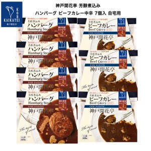 レトルト食品 詰め合わせ ハンバーグ レトルトカレー 中辛 7食 レトルト おかず 惣菜 食品 まとめ買い セット 神戸開花亭 母の日 父の日 