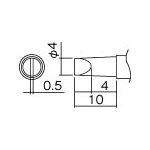 【送料無料！はんだごて用こて先が激安特価】白光　こて先　４Ｄ型（Ｚ） T12D4Z [294-6025] 【はんだこて】[T12-D4Z]