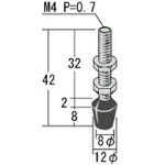 【送料無料！各種クランプが超安い！】角田　ゴム付ボルト　Ｍ４Ｘ３２ RBT4L [122-0543] 【クランプ・バイス】[RBT-4L]