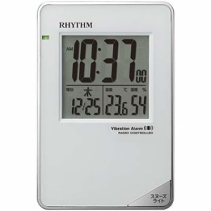 リズム時計工業【RHYTHM】振動アラーム付　デジタル電波目覚まし時計　白　8RZ211SR03★【フィットウェーブD211】