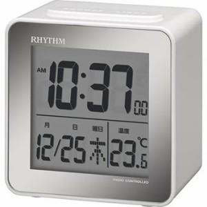 リズム時計工業【RHYTHM】電波目覚まし時計 フィットウェーブD158 白 8RZ158SR03★【デジタル時計】