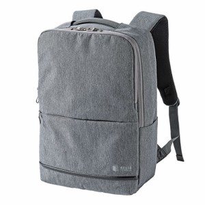 サンワサプライ【撥水加工】カジュアルPCバックパック（15.6インチワイド対応・グレー） BAG-BP16GY【収納ポケット】