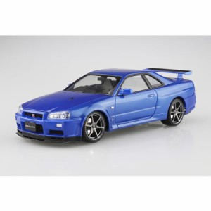 アオシマ【プリペイントモデル No.3-A】1／24 日産 BNR34 スカイライン GT-R V・spec？ ‘00 ベイサイドブルー H-4905083065570