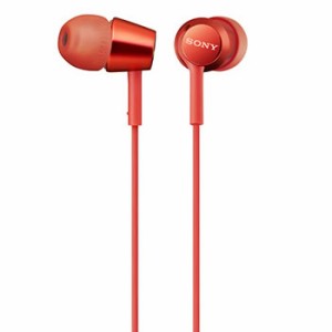 ソニー【SONY】密閉型インナーイヤーレシーバー カナル型イヤホン MDR-EX155AP-R(レッド)★【MDREX155