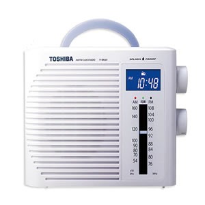 東芝【TOSHIBA】防水クロックラジオ TY-BR30F-W★【TYBR30F】