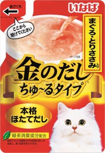 いなばペットフード【ペット用品】いなば 金のだしちゅ〜るタイプ まぐろ とりささみ入り 140g P-4901133618291【IC-181】