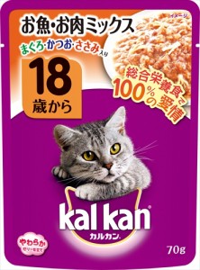 マースジャパンリミテッド【ペット用品】カルカン パウチ 18歳から お魚・お肉ミックス まぐろ・かつお・ささみ入り 70g P-4902397845270