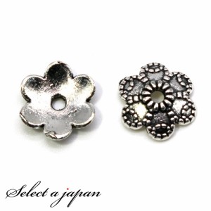 『10個』 ビーズキャップ 10mm 花型 座金 シルバー 花座 ハンドメイド アクセサリーパーツ 材料 銀色 アクセサリー パーツ ハンドメイド